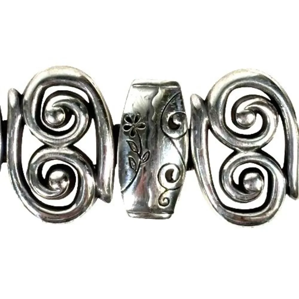 Brighton Silver Pablo's Passion Picasso Swirls Scroll & Floral Link Bracelet $68